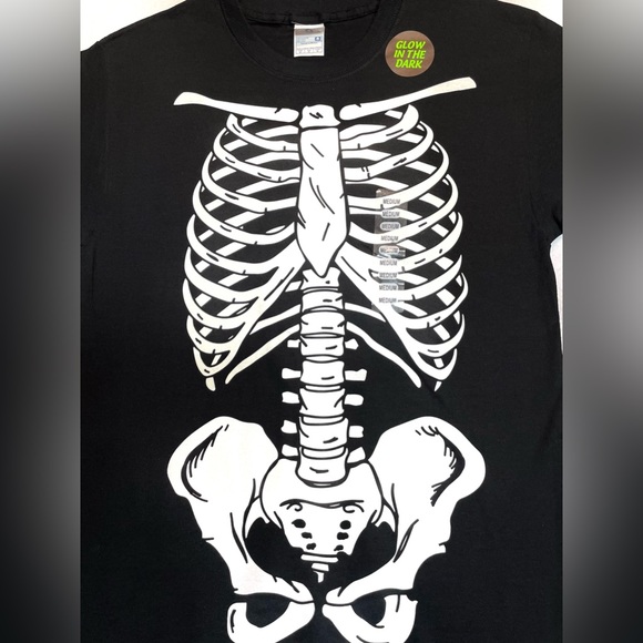 Halloween Glow In The Dark Skeleton Graphic TShirt Men's Size Medium NWT - Picture 2 of 5